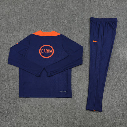 25/26 FC Barcelona Donkerblauw Oranje Trainingspak