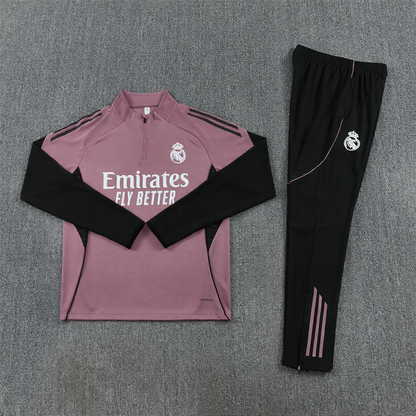 25/26 Real Madrid Roze Zwart Trainingspak