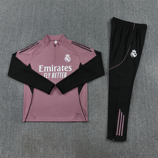 25/26 Real Madrid Roze Zwart Trainingspak