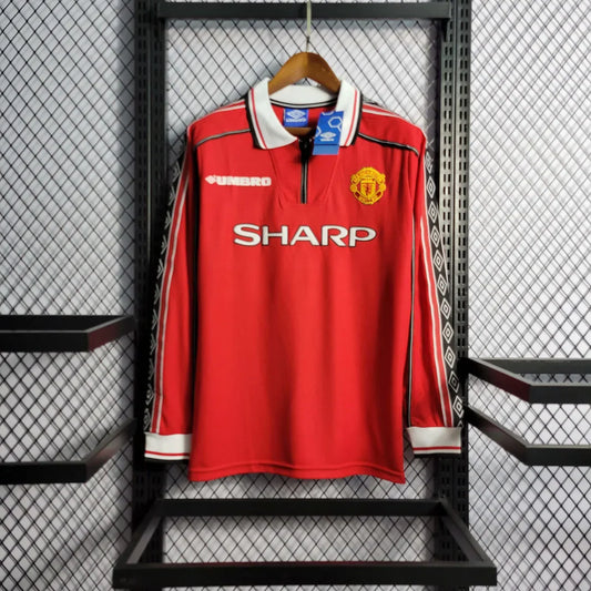 1998/1999 Retro Manchester United Home Jersey Long Sleeve