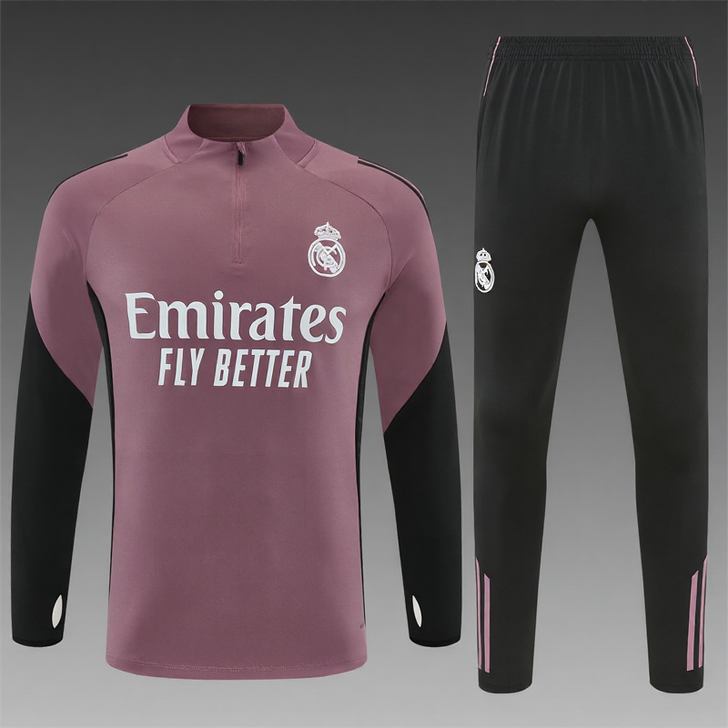 25/26 Real Madrid Roze Zwart Trainingspak