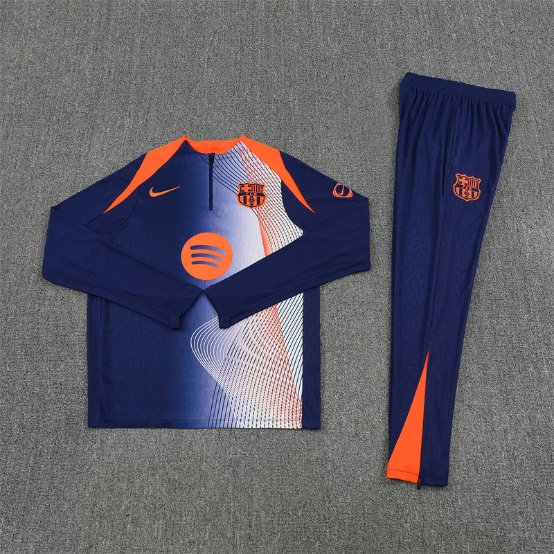 25/26 FC Barcelona Donkerblauw Oranje Trainingspak