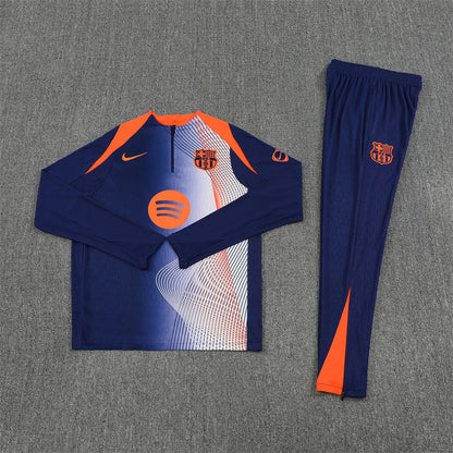 25/26 FC Barcelona Donkerblauw Oranje Trainingspak