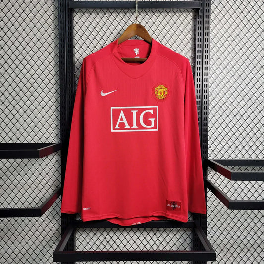 Manchester United 2007-2008 Home Kit Long Sleeve