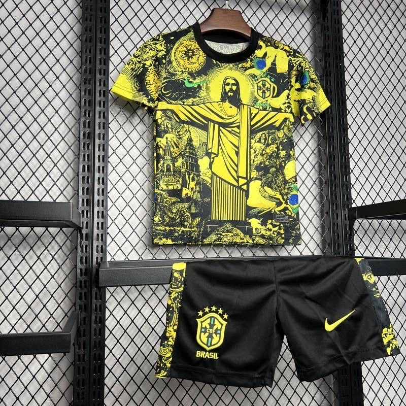 Brazil ‚ÄùJesus‚Äù Yellow Limited Jersey Kids Size