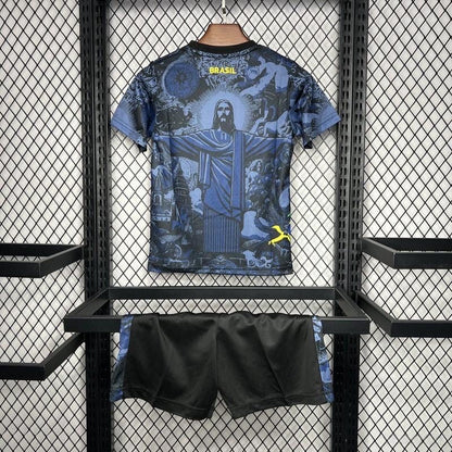 Brazil ‚ÄùJesus‚Äù Blue Limited Jersey Kids Size