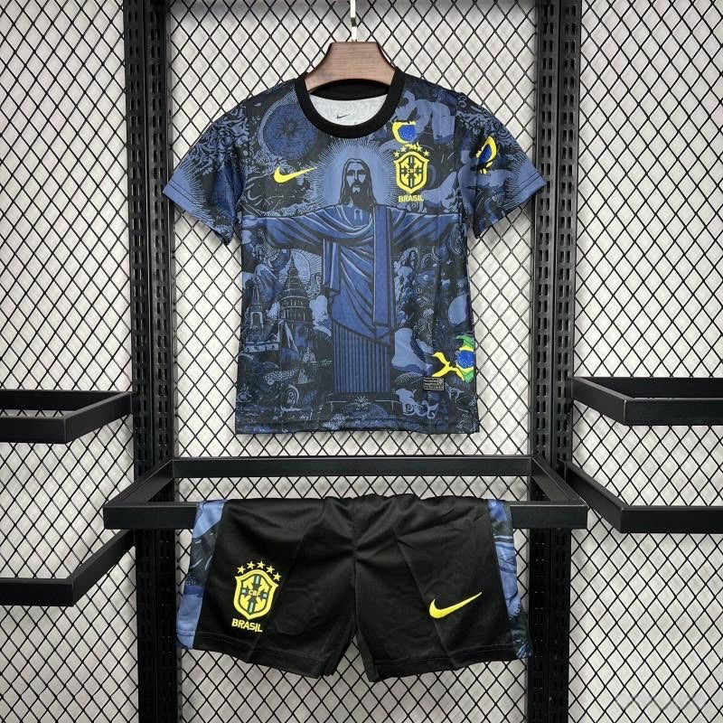 Brazil ‚ÄùJesus‚Äù Blue Limited Jersey Kids Size