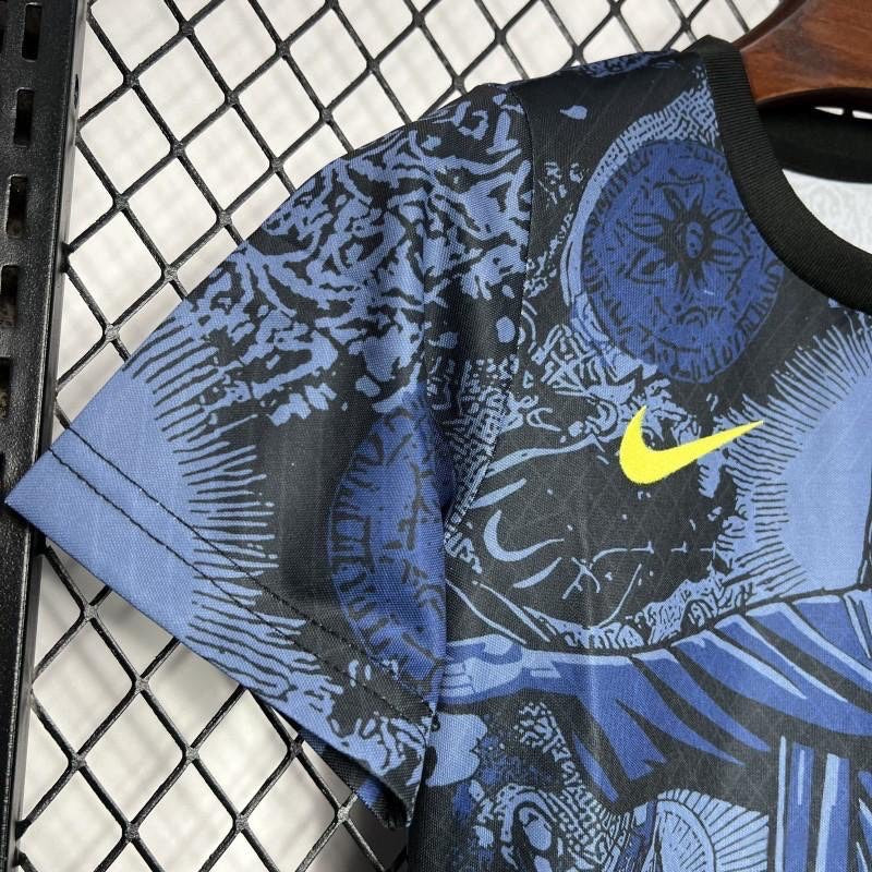 Brazil ‚ÄùJesus‚Äù Blue Limited Jersey Kids Size