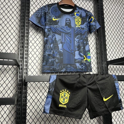 Brazil ‚ÄùJesus‚Äù Blue Limited Jersey Kids Size