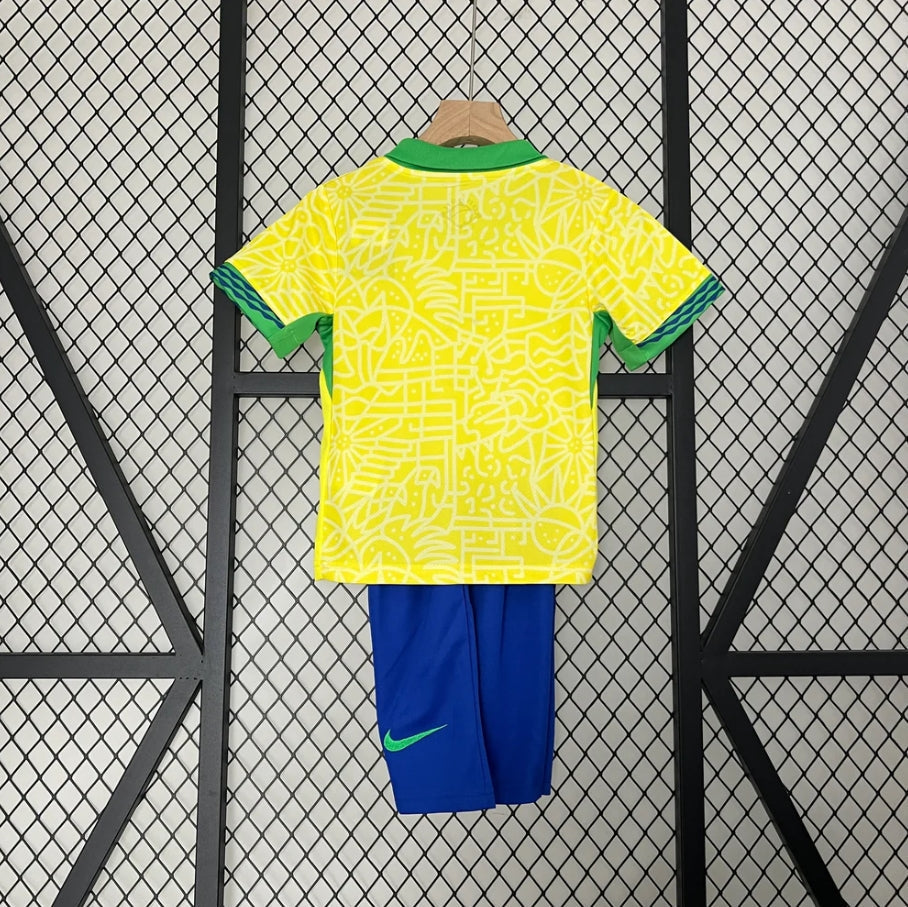 Brazil 2024 Home Jersey Kids Size