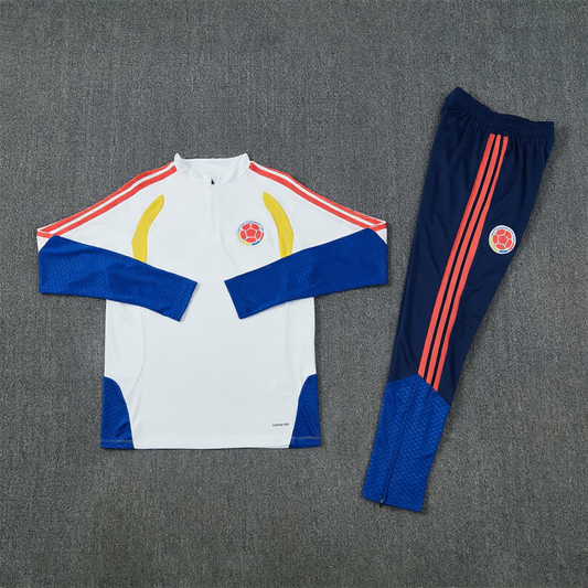25/26 Colombia Wit Donkerblauw Trainingspak
