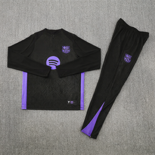 25/26 FC Barcelona Zwart Paars Trainingspak