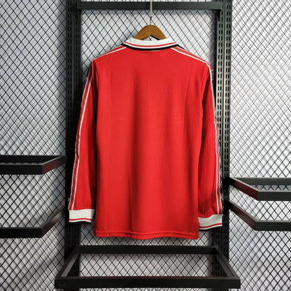 1998/1999 Retro Manchester United Home Jersey Long Sleeve