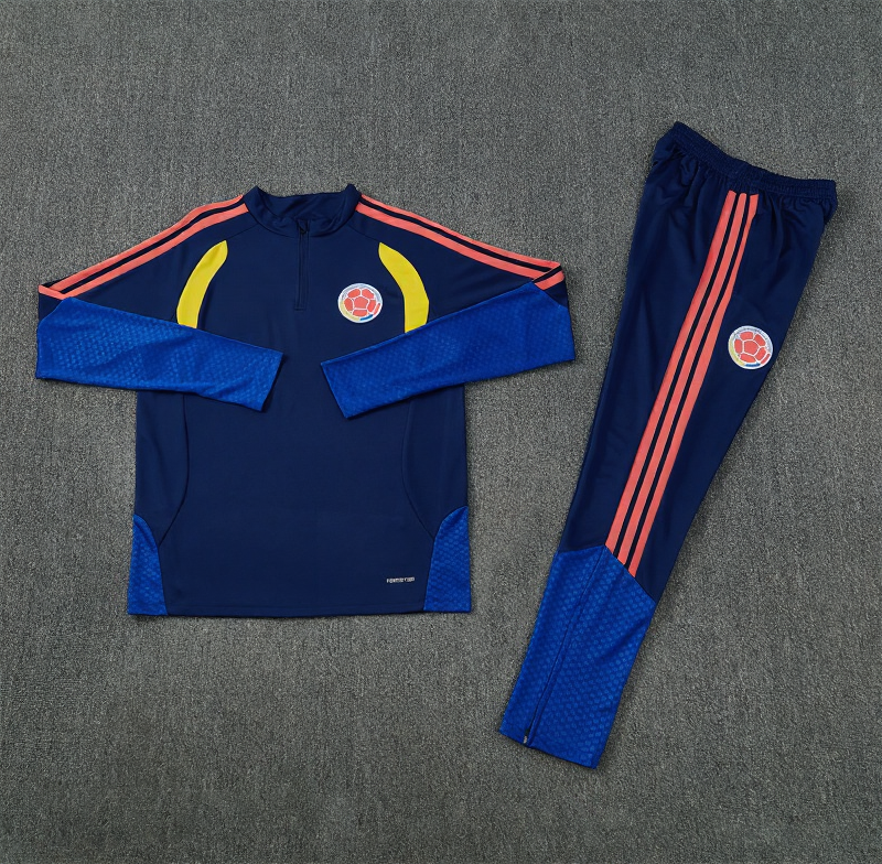25/26 Colombia Donkerblauw Geel Trainingspak