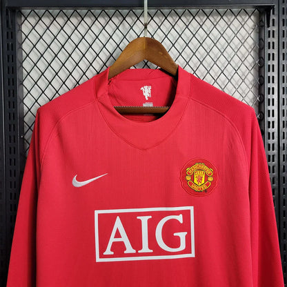 Manchester United 2007-2008 Home Kit Long Sleeve