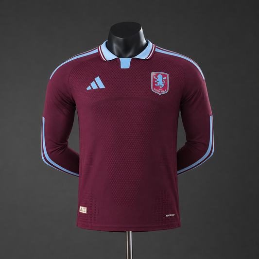 Aston Villa 26/27 Thuis Spelersversie Lange Mouwen Shirt