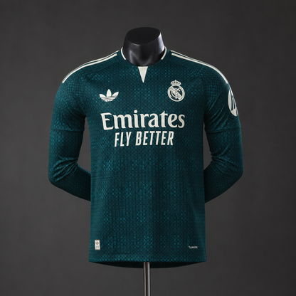 Real Madrid 26/27 Uit Spelersversie Lange Mouwen Shirt