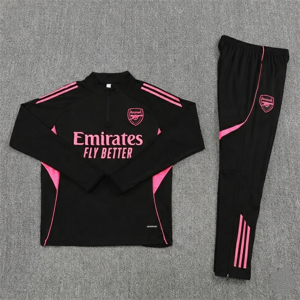 25/26 Arsenal Zwart Roze Trainingspak