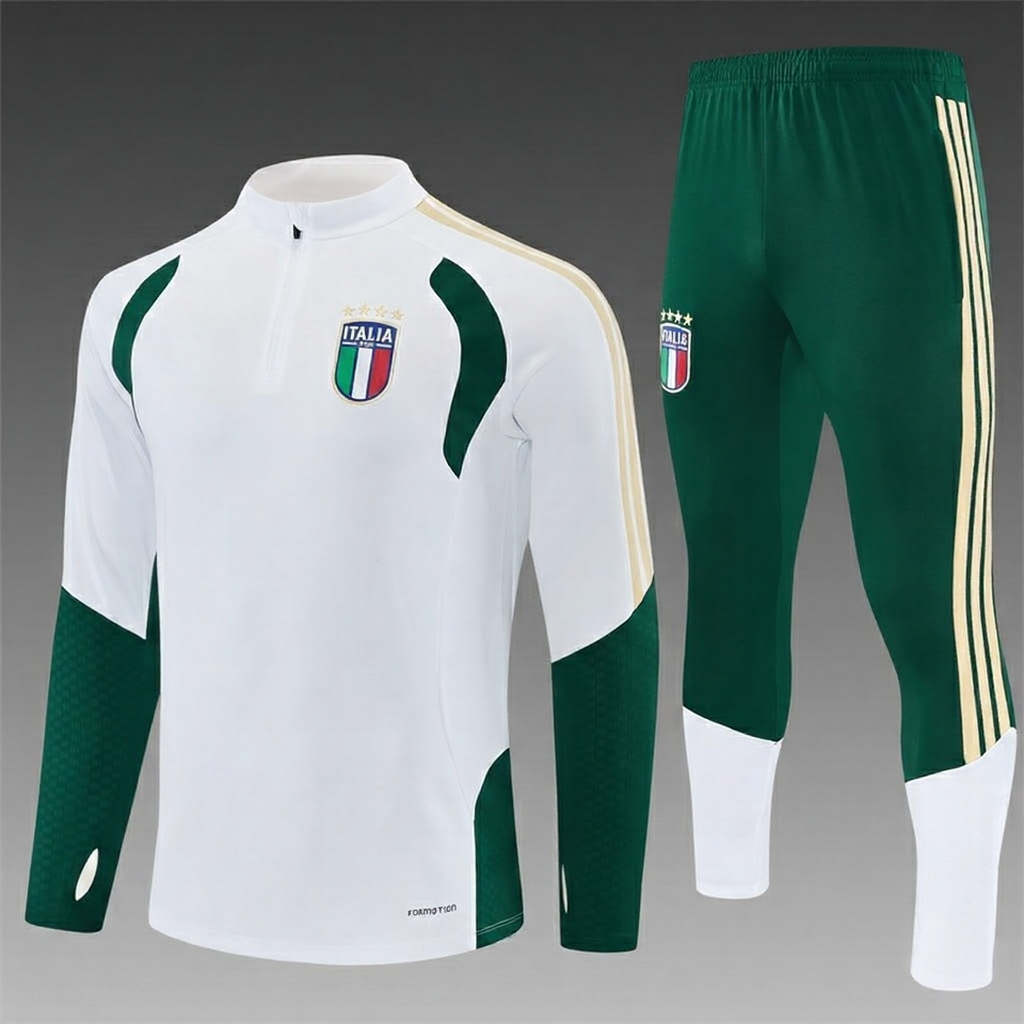 25/26 Italië Wit Groen Trainingspak