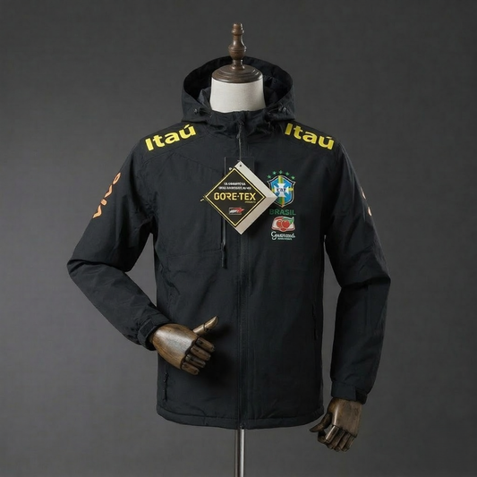 Brazilië Zwarte Windbreaker Jacket – Dik